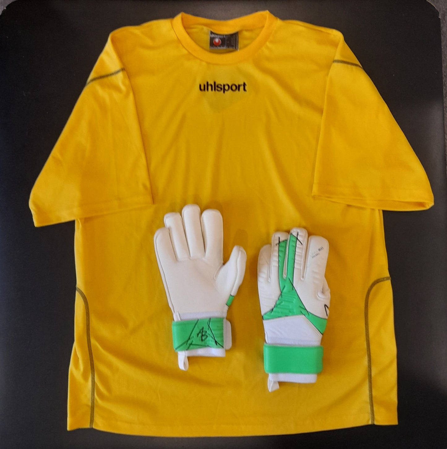 yellow short sleeved goalkeeper top